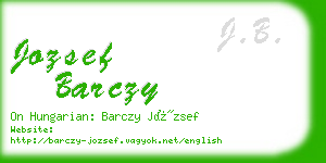 jozsef barczy business card